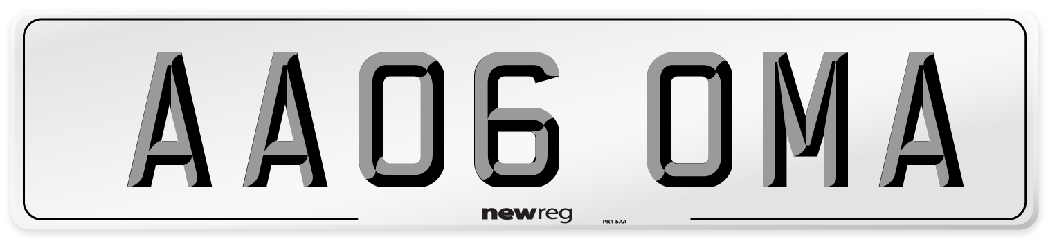 AA06 OMA Number Plate from New Reg